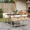 vidaXL Ensemble &agrave; manger de jardin avec coussins 5pcs Beige poly rotin