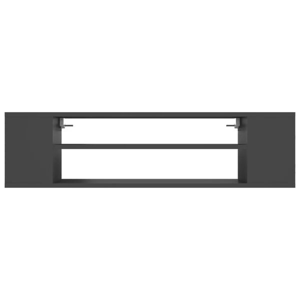 vidaXL Meuble TV suspendu Gris 100x30x26,5 cm Bois d’ingénierie