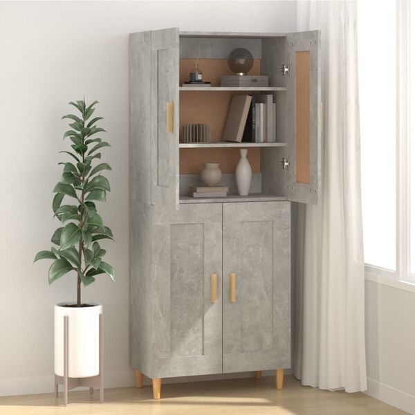 vidaXL Buffet Gris b&eacute;ton 69,5x34x90 cm Bois d'ing&eacute;nierie