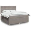 vidaXL Sommier &agrave; lattes de lit avec matelas Taupe 200x200 cm Tissu