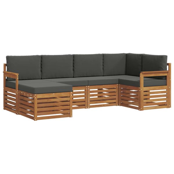 vidaXL Ensembles de canap&eacute;s avec coussin 6 pcs Naturel et Anthracite