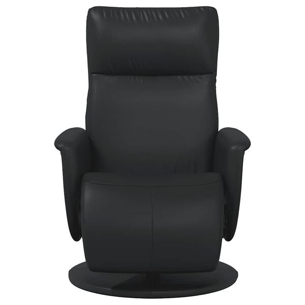 vidaXL Fauteuil inclinable avec repose-pieds noir similicuir