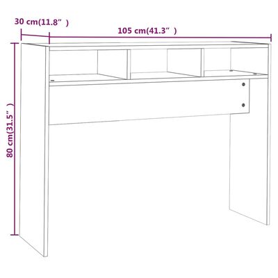vidaXL Table console gris béton 105x30x80 cm bois d'ingénierie