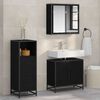 vidaXL Ensemble de mobilier de salle de bain 3 pcs Ch&ecirc;ne noir