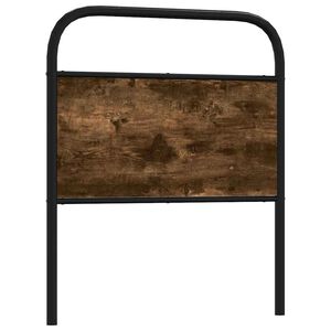 vidaXL T&ecirc;te de lit de remplacement ch&ecirc;ne fum&eacute; 75 cm acier et bois d'ing&eacute;nierie