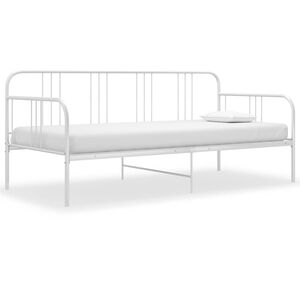 vidaXL Cadre de canap&eacute;-lit sans matelas blanc m&eacute;tal 90x200 cm