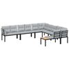 vidaXL Salon de jardin avec coussins 6 pcs noir acier enduit de poudre