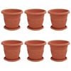 vidaXL Pots de plantes 6 pcs Rouge brique &Oslash; 26 x 21.5 cm Plastique