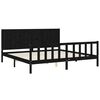 vidaXL Cadre de lit sans matelas noir 200x200 cm bois massif de pin