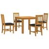 vidaXL Ensemble de salle &agrave; manger 5 pc Noir Bois de ch&ecirc;ne massif