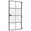 vidaXL Porte int&eacute;rieure mince noir verre tremp&eacute; aluminium