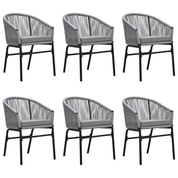 vidaXL Ensemble &agrave; manger de jardin 7 pcs Gris