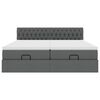 VidaXL Cadre de lit ottoman avec matelas gris foncé 180x200cm tissu