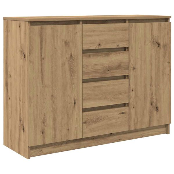 vidaXL Buffet et tiroirs chêne artisanal 100,5x35x76cm bois ingénierie