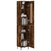 vidaXL Buffet haut Ch&ecirc;ne fum&eacute; 34,5x34x180 cm Bois d'ing&eacute;nierie