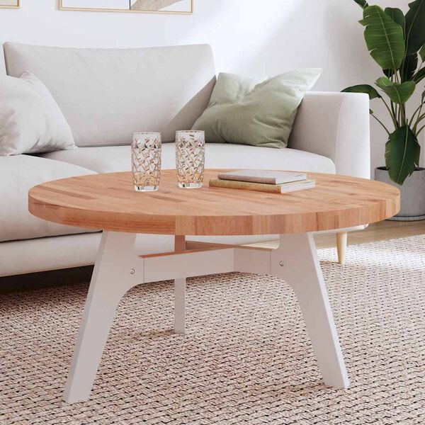 vidaXL Dessus de table &Oslash;90x4 cm rond bois massif de h&ecirc;tre