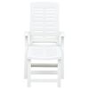 vidaXL Chaise longue pliable Plastique Blanc