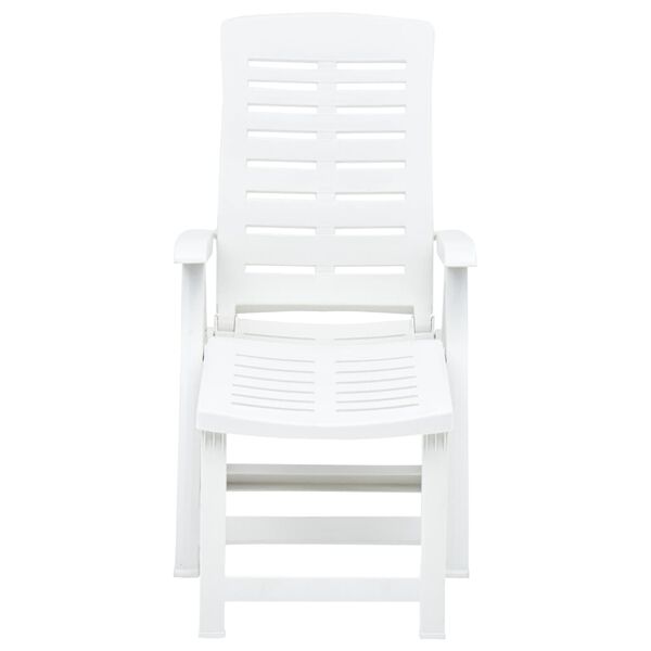 vidaXL Chaise longue pliable Plastique Blanc