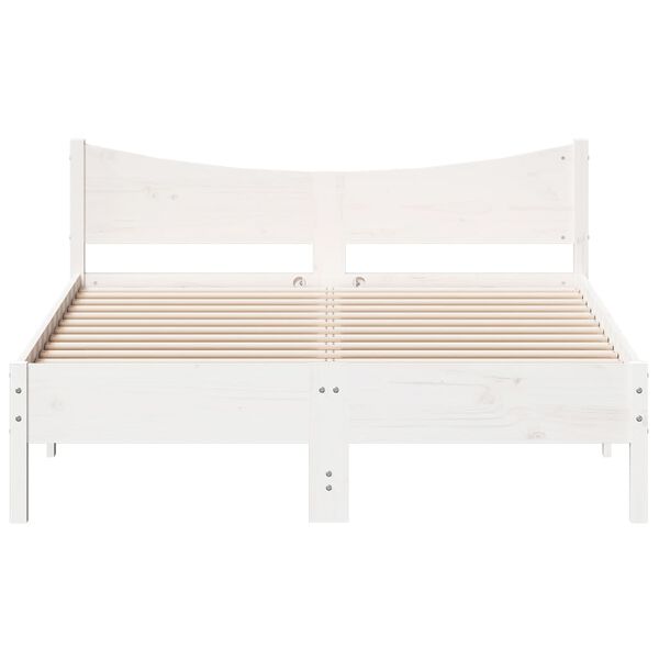 vidaXL Cadre de lit sans matelas blanc 140x190 cm bois de pin massif