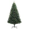 vidaXL Sapin de Noël artificiel à charnières avec baies rouges 210 cm