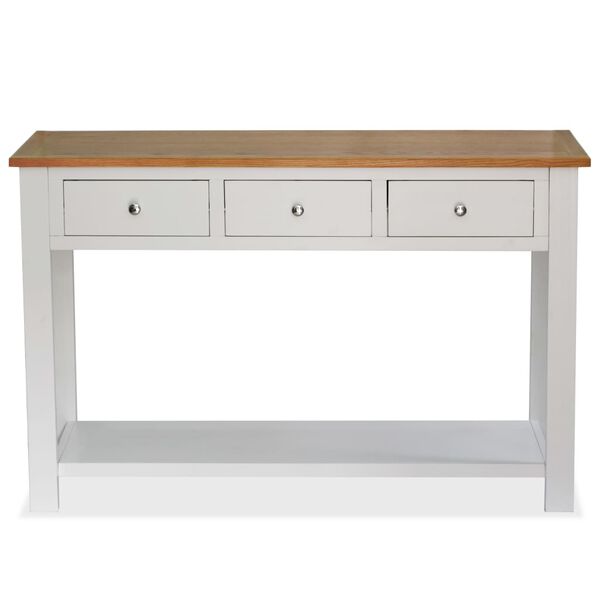 vidaXL Table console 118 x 35 x 77 cm Bois de chêne massif