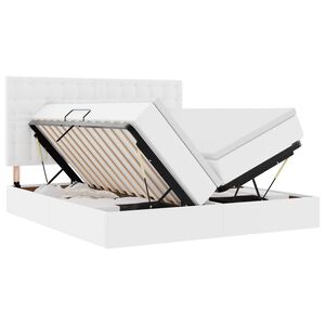 vidaXL Lit avec rangement et matelas Blanc pur 180 x 200 cm