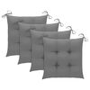 vidaXL Chaises de jardin et coussins gris lot de 4 Bois de teck massif