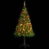 vidaXL Arbre de No&euml;l artificiel pr&eacute;-&eacute;clair&eacute; avec boules vert 180 cm