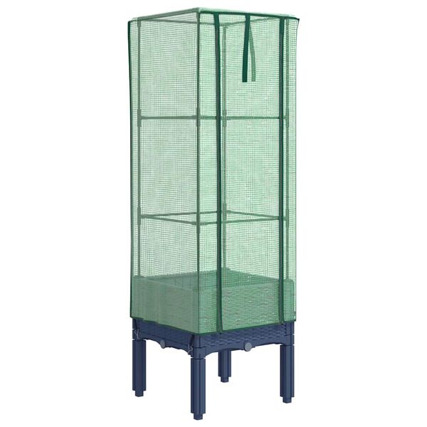 vidaXL Jardini&egrave;re sur&eacute;lev&eacute;e avec housse aspect rotin 40x40x140 cm