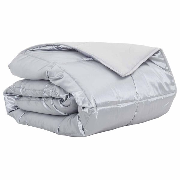 vidaXL Duvet d'&eacute;t&eacute; simple Argent&eacute; 240 x 260 cm Satin et Microfibre