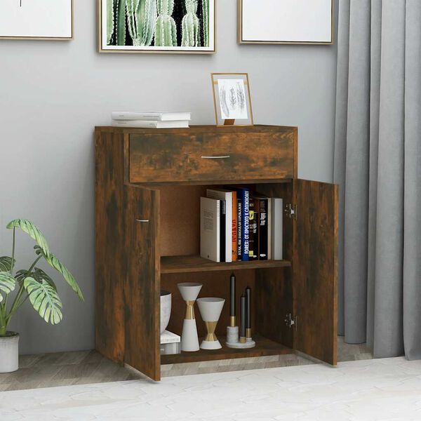 vidaXL Buffet Chêne fumé 60x30x75 cm Bois d'ingénierie