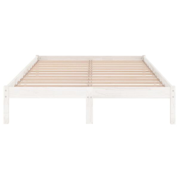 vidaXL Cadre de lit sans matelas blanc 150x200 cm bois de pin massif