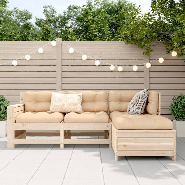 vidaXL Salon de jardin 4 pcs bois massif de pin