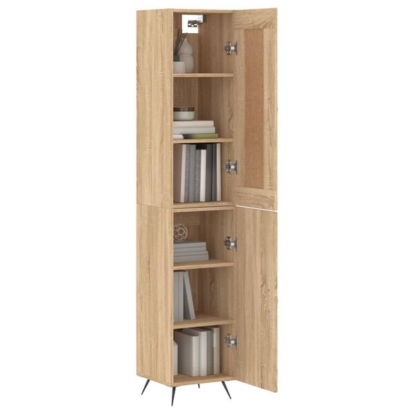 vidaXL Buffet haut Ch&ecirc;ne sonoma 34,5x34x180 cm Bois d'ing&eacute;nierie