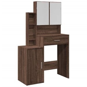 vidaXL Coiffeuse avec armoire ch&ecirc;ne marron 80x35x132 cm