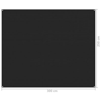 vidaXL Tapis de tente 250x300 cm Noir
