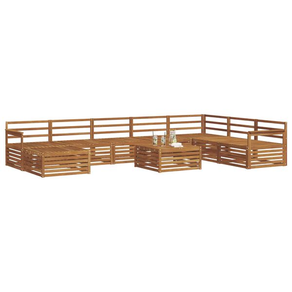 vidaXL Ensembles de canap&eacute;s 9 pcs Naturel Bois d'Acacia Massif