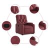 vidaXL Fauteuil inclinable Rouge bordeaux Similicuir