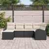 vidaXL Ensemble de canapé de jardin avec coussin Noir Poly rotin