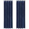 vidaXL Rideaux occultants 2 pcs Bleu foncé 140 x 260 cm Velours