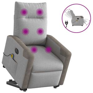 vidaXL Fauteuil inclinable de massage &eacute;lectrique gris nuage tissu