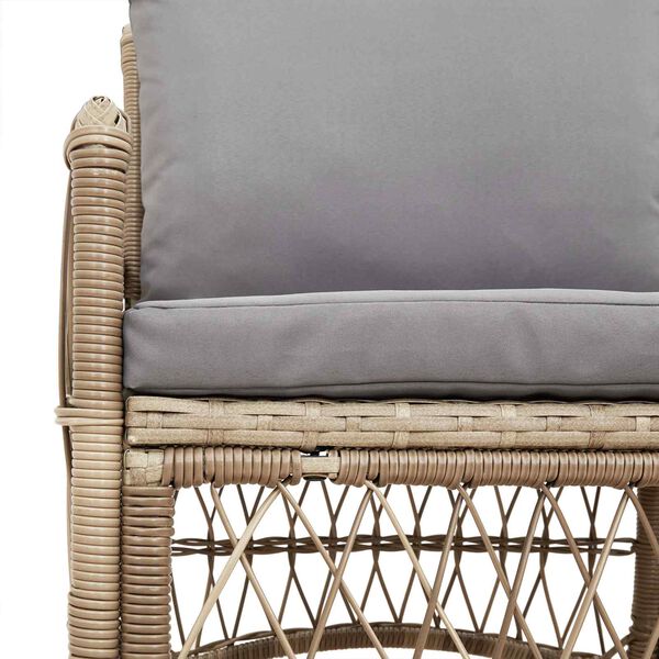 vidaXL Chaise de jardin avec coussin Beige 73 x 61 x 77 cm polyrotin