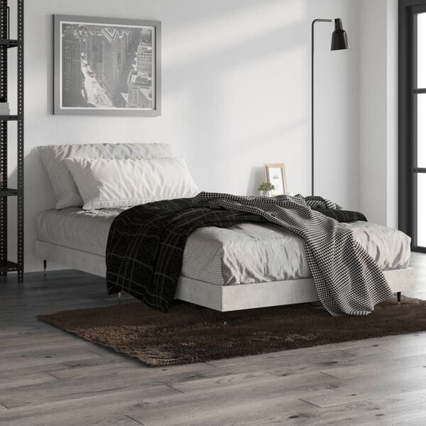 vidaXL Cadre de lit sans matelas gris b&eacute;ton 100x200 cm