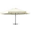 vidaXL Parasol de jardin avec m&acirc;t en aluminium 600 cm Blanc sable