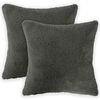 vidaXL Housse de coussin 2 pcs HEERLEN Gris fonc&eacute; 30 x 30 cm Boucl&eacute;