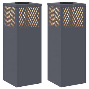 vidaXL Lumi&egrave;re de chemin LED solaire 2 pcs Anthracite