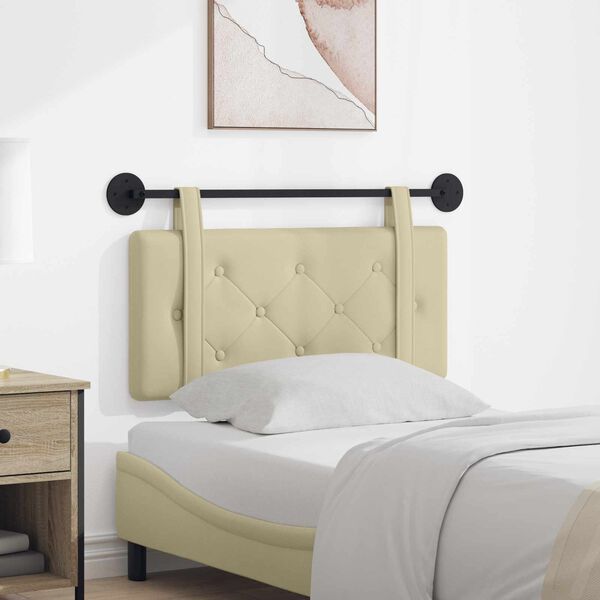 vidaXL T&ecirc;te de lit suspendue Montage mural Cr&egrave;me 80 cm Simili cuir