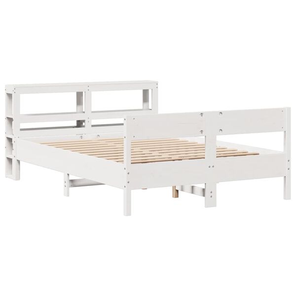 vidaXL Cadre de lit sans matelas blanc 150x200 cm bois de pin massif