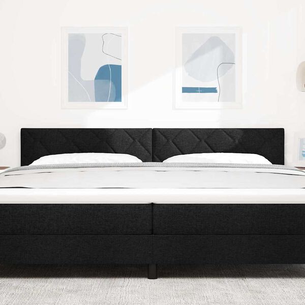 vidaXL T&ecirc;te de lit Noir 200 cm tissu