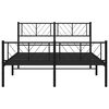 vidaXL Cadre de lit m&eacute;tal sans matelas avec pied de lit noir 120x200cm